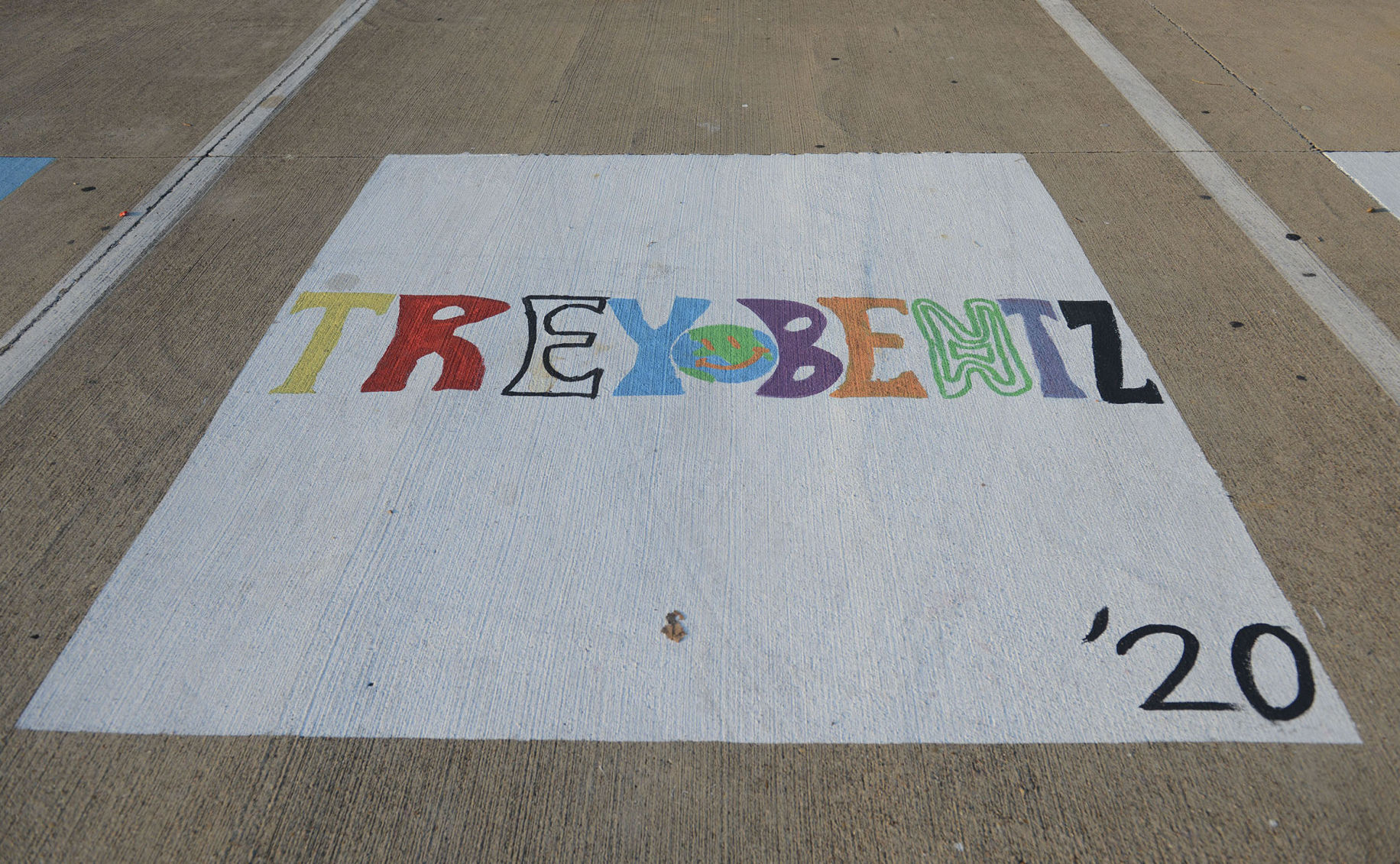 A&M Consolidated HS painted parking spots
